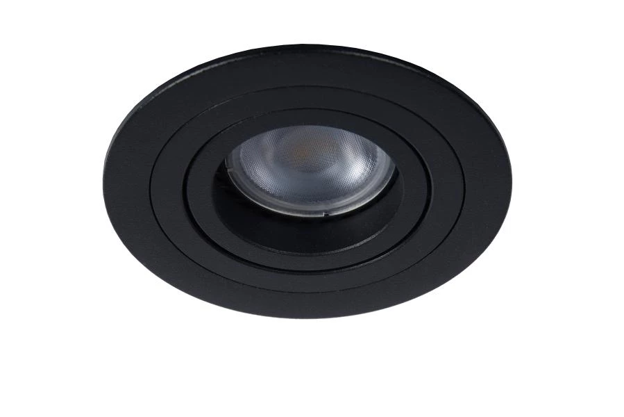 Lucide TUBE - Spot encastrable - Ø 9,2 cm - 1xGU10 - Noir - éteint